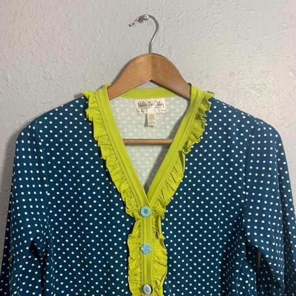 Matilda Jane Polka Dot Ruffle Button Down Cardigan - Picture 2 of 7